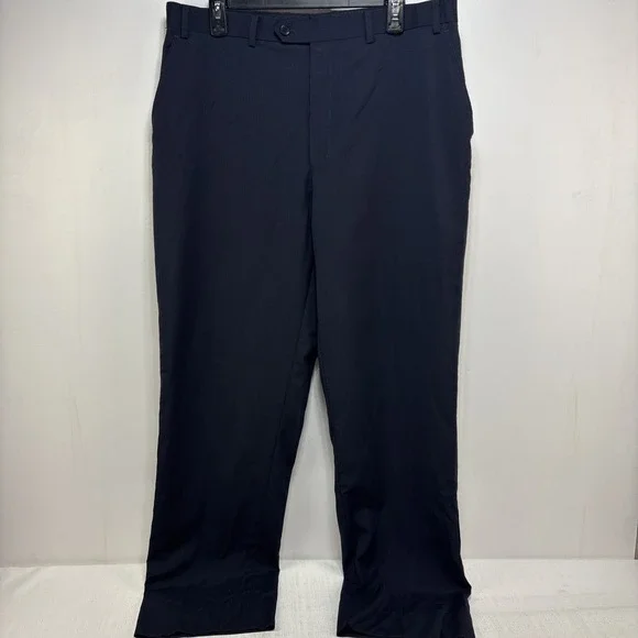 Michael Kors Mens Navy Pinstripe 2 Piece Suit Wool Size 42L Pants 34x32 - Picture 10 of 16